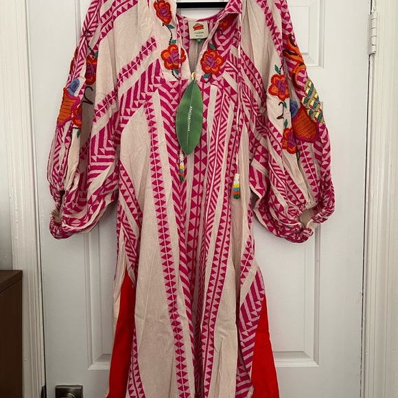 FARM Rio Pink and Orange Long Sleeve Dress - Picture 7 of 7